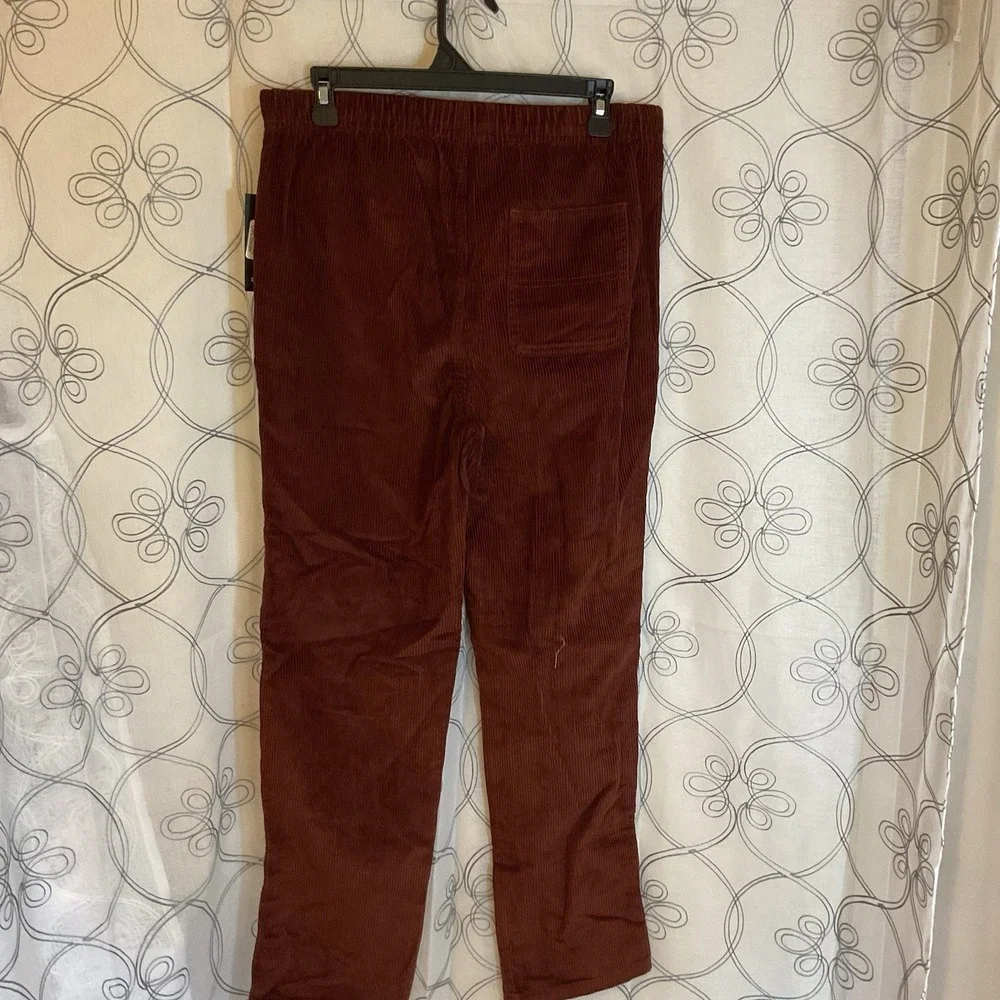 New Men's Corduroy Pull‎ On Pants With Belt Size XS-barnwood Brown-original Use